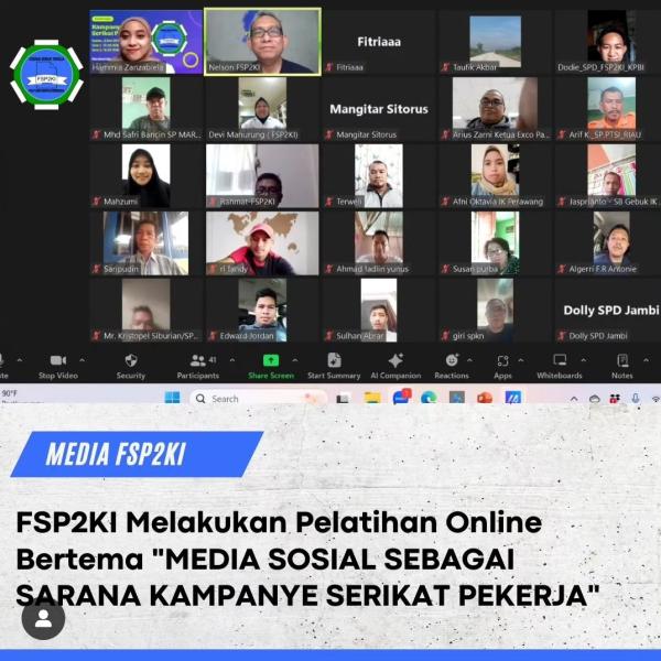 Pelatihan Online "Media Sosial Sebagai Sarana Kampanye Serikat Pekerja"