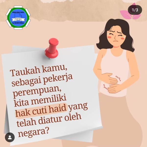 Hak cuti haid perempuan sudah diatur dalam Undang-Undang